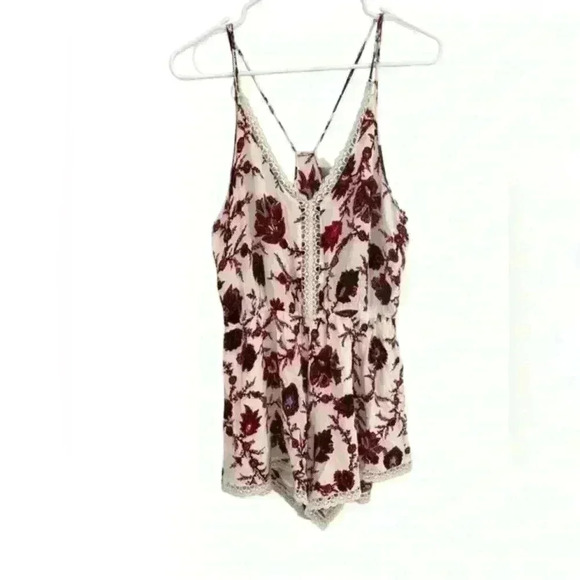 Astr Floral Print Romper - Cream and Red - Picture 16 of 16